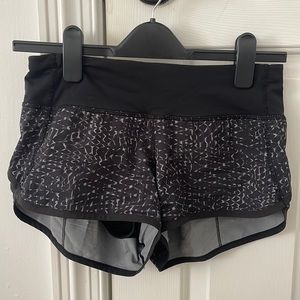 RARE LULULEMON black shorts with neon inside